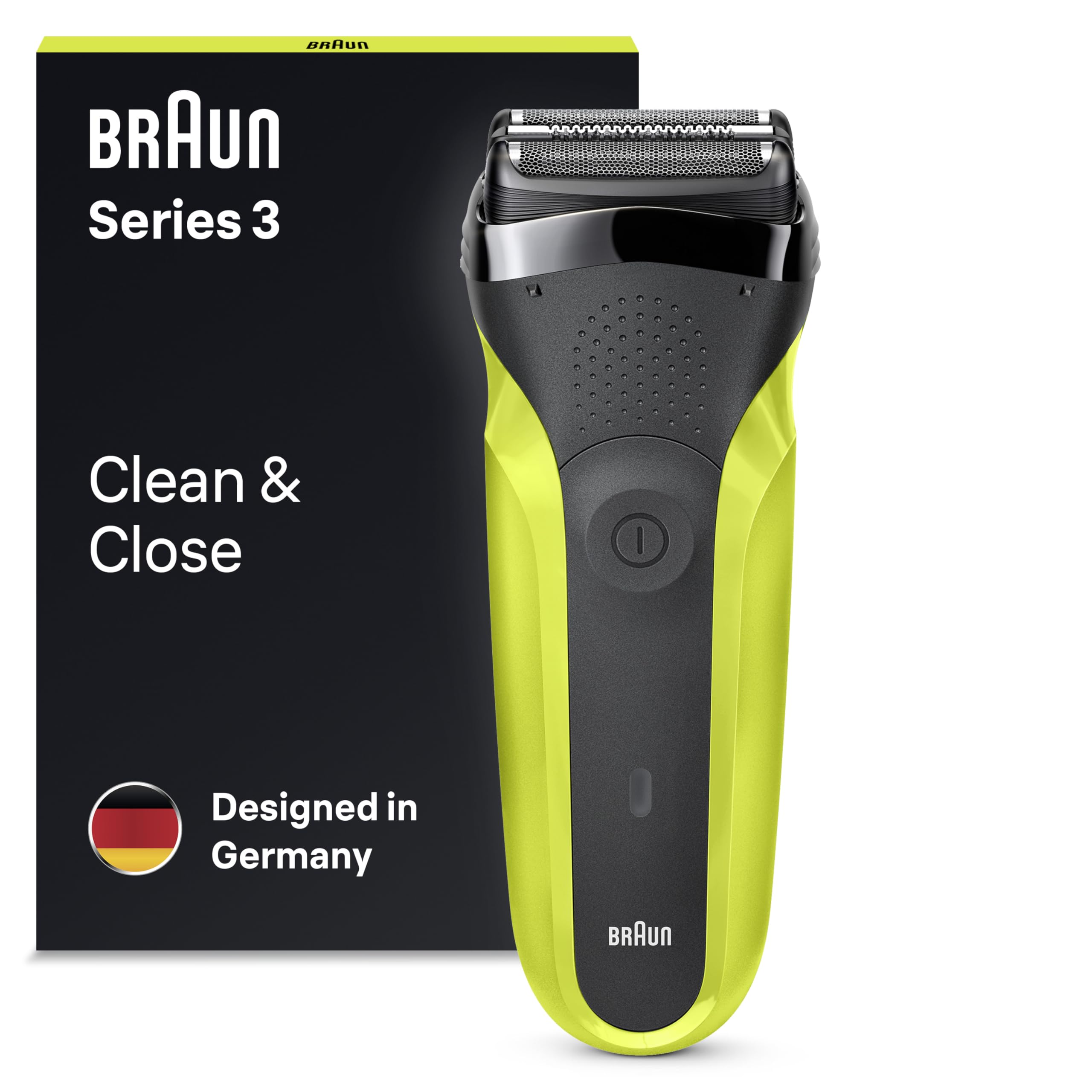 Series 3 300S Elektrorasierer mit 3 flexiblen Klingen, wiederaufladbar and kabellos, Schwarz/Elektro-Grün